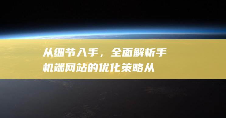 从细节入手，全面解析手机端网站的优化策略 (从小处着眼,从细节入手)