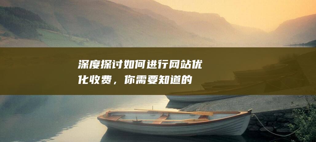 深度探讨：如何进行网站优化收费，你需要知道的一切 (深度的探讨)