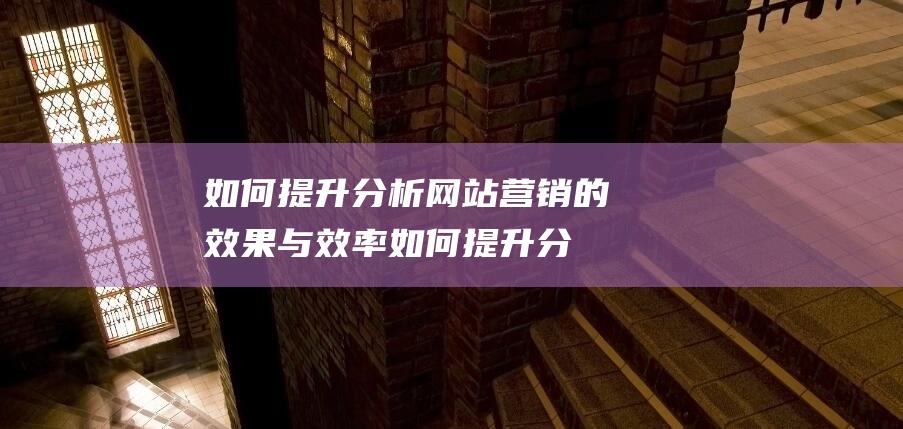 如何提升分析网站营销的效果与效率 (如何提升分析能力和判断能力)