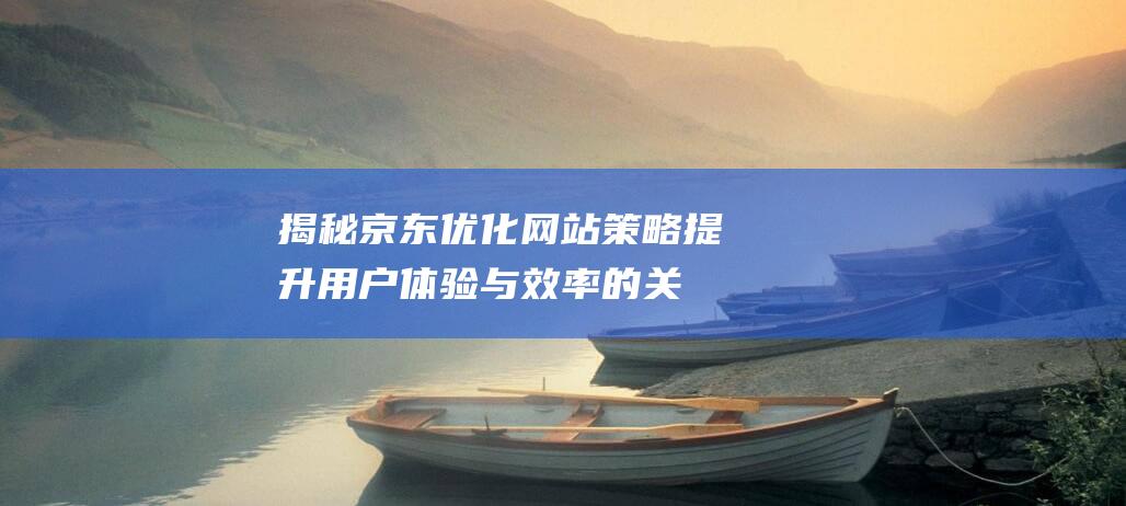 揭秘京东优化网站策略：提升用户体验与效率的关键步骤 (揭秘京东优化营销策略)